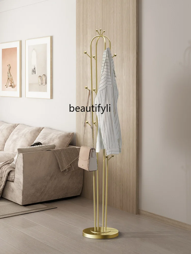 

GY Indoor Floor Coat Rack Bedroom Simple Clothes Hanger Cloth Rack Vertical Door Bag Hanging Rack