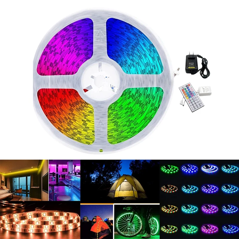 

Светодиодная ленсветильник RGB с пультом ДУ на 44 кнопки, 5 м