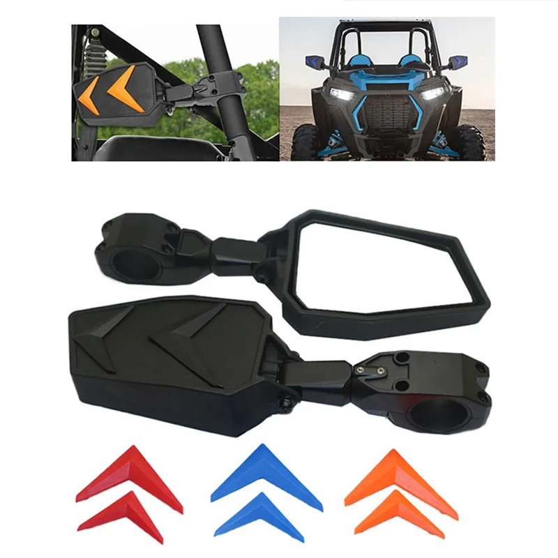 Фото 1,75-дюймовое боковое зеркало заднего вида UTV ATV, универсальное для Polaris RZR 900 Ranger XP 1000 Can-am Maverick X3/Yamaha Rhinos №1