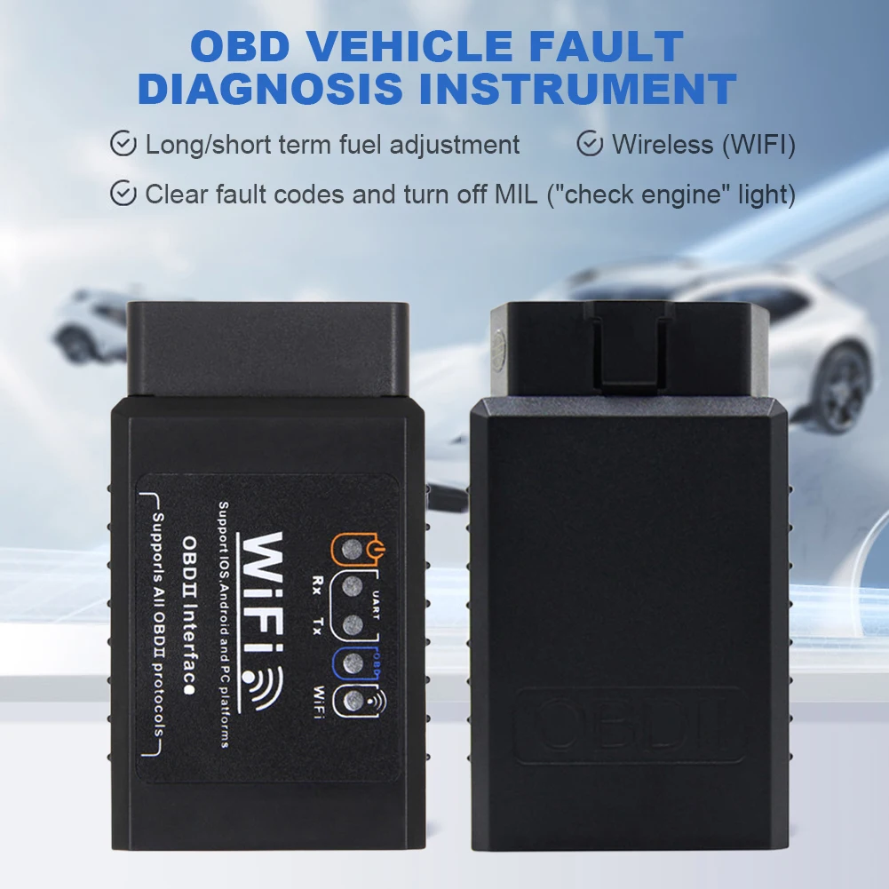 Диагностический прибор OBD2 ELM327 V1.5, Wi-Fi сканер неисправностей, 9-16 В