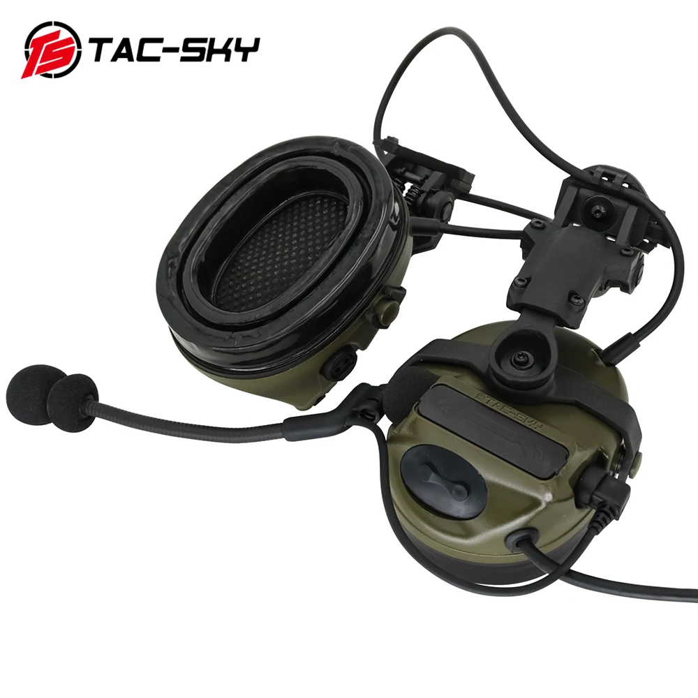TAC-SKY Tactical Headset COMTAC III Fast Helmet Track ARC Rail Bracket Version  Noise Cancelling Pickup Tactical COMTAC Headset