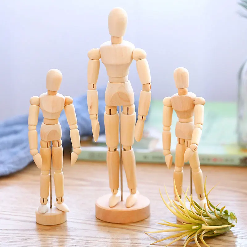 

Wooden Man Manikin Jointed Doll Model Art Draw Sketch Mannequin Home Decoration Creative Miniatures Ornaments Figurines Puppet