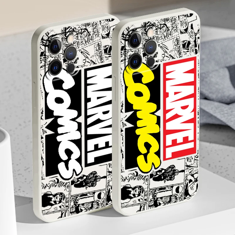 

Avengers Logo Marvel Comics Liquid Rope Phone Case For Apple IPhone 14 13 12 Mini 11 Pro XS MAX XR X 8 7 Plus SE Soft Cover