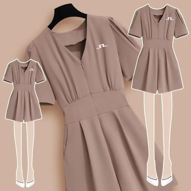 2023 Golf New Fashion Suit Loose And Thin Simple Large Size Design Sense Golf Integrated Wide Leg Pants