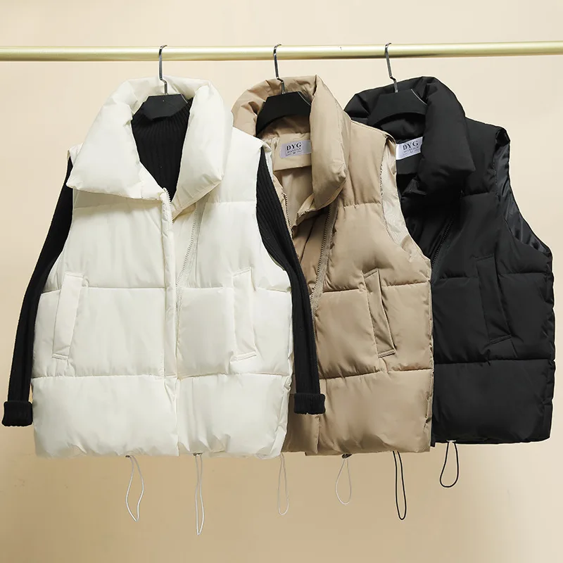 

2023 Autumn/Winter New Down Cotton Vest Loose Shoulder Waistwear Versatile Tank Top Vest Jacket