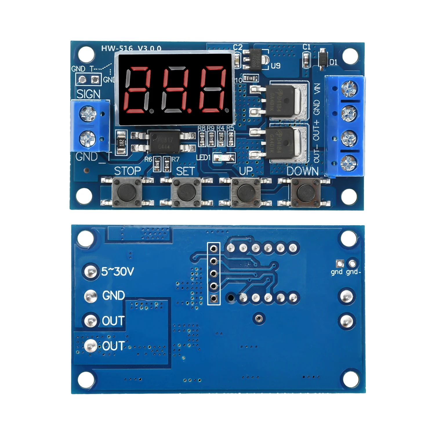 

Реле задержки времени, модуль переключателя, триггерный цикл, печатная плата, двойная трубка MOS, таймер управления, реле, двигатель постоянного тока, светодиодный светильник, микро
