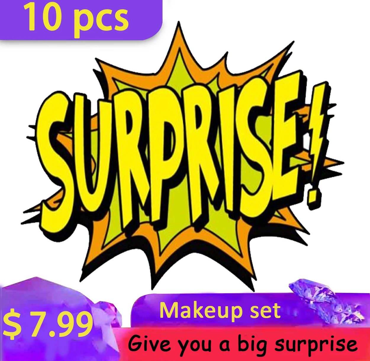 

10pcs brand MakeUp Lucky Bag Make up Kit Lucky Bag Eyeshadow Lips Quality For Woman Gift Child Cosmetic Set Birthday Present