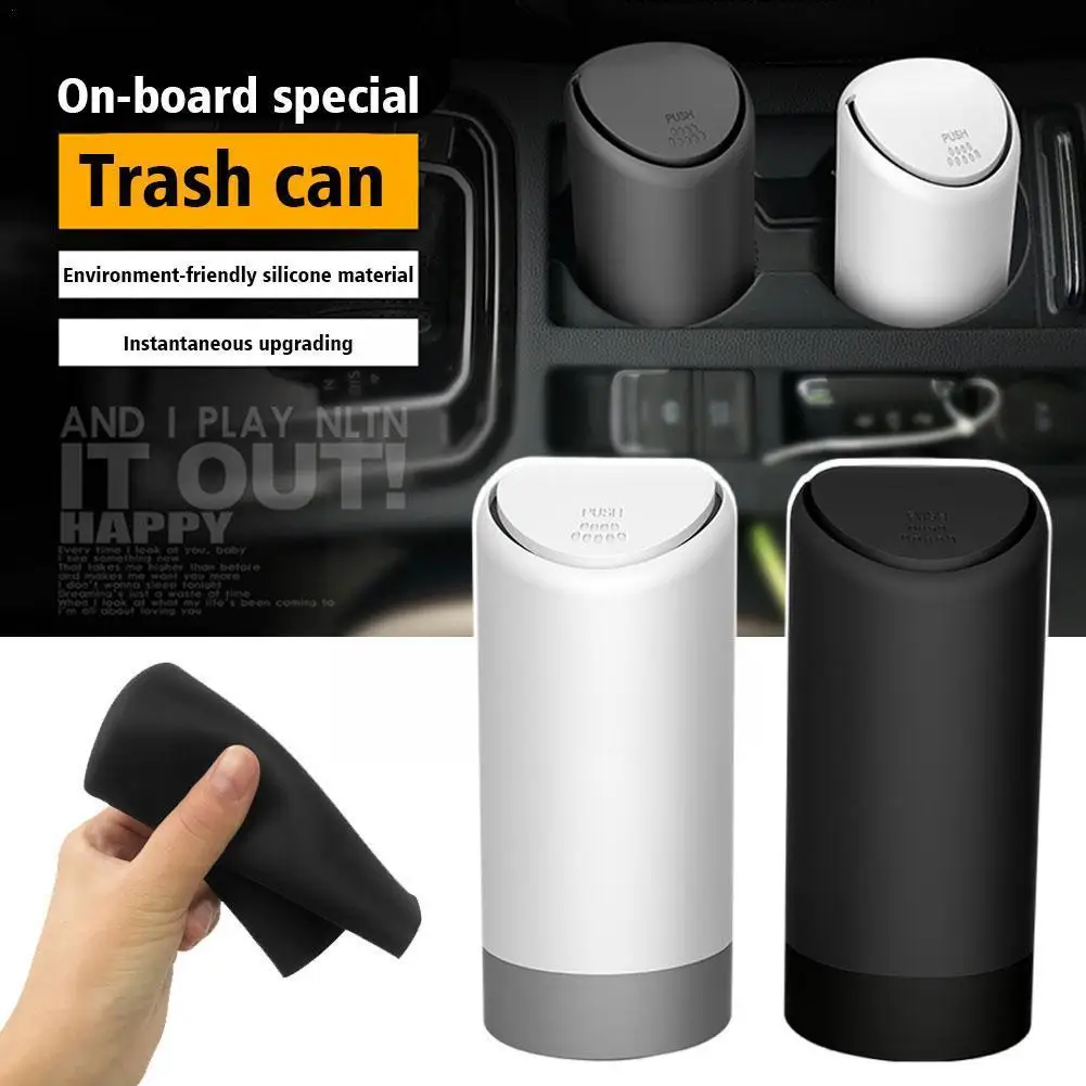 

Auto Car Garbage Trash Can Silicone Cup Type Convenient Storage Sanitary Color Box Noiseless Pure Q9o3