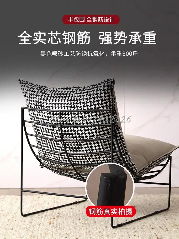 Скандинавский одноместный диван-стул Роскошное кресло из твида для гостиной