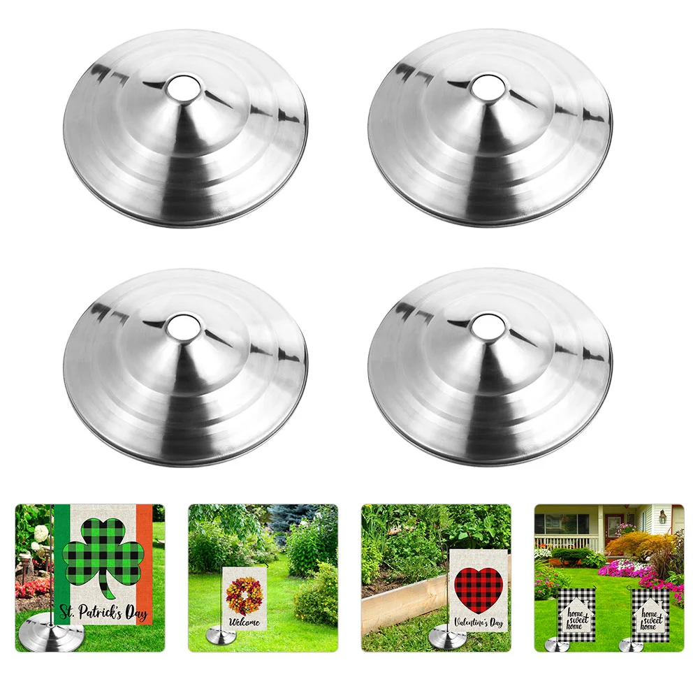 

4Pcs Round Flagpole Base Practical Flagpole Display Holder Flagpole Flash Collar