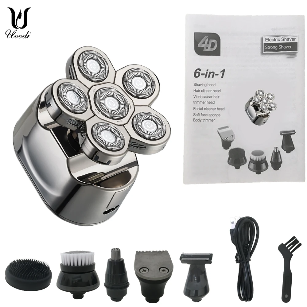 

Новинка, мужской триммер для влажного и сухого бритья с ЖК-дисплеем, электробритва для бороды, перезаряжаемый набор лезвий для лица и тела, машинка для бритья