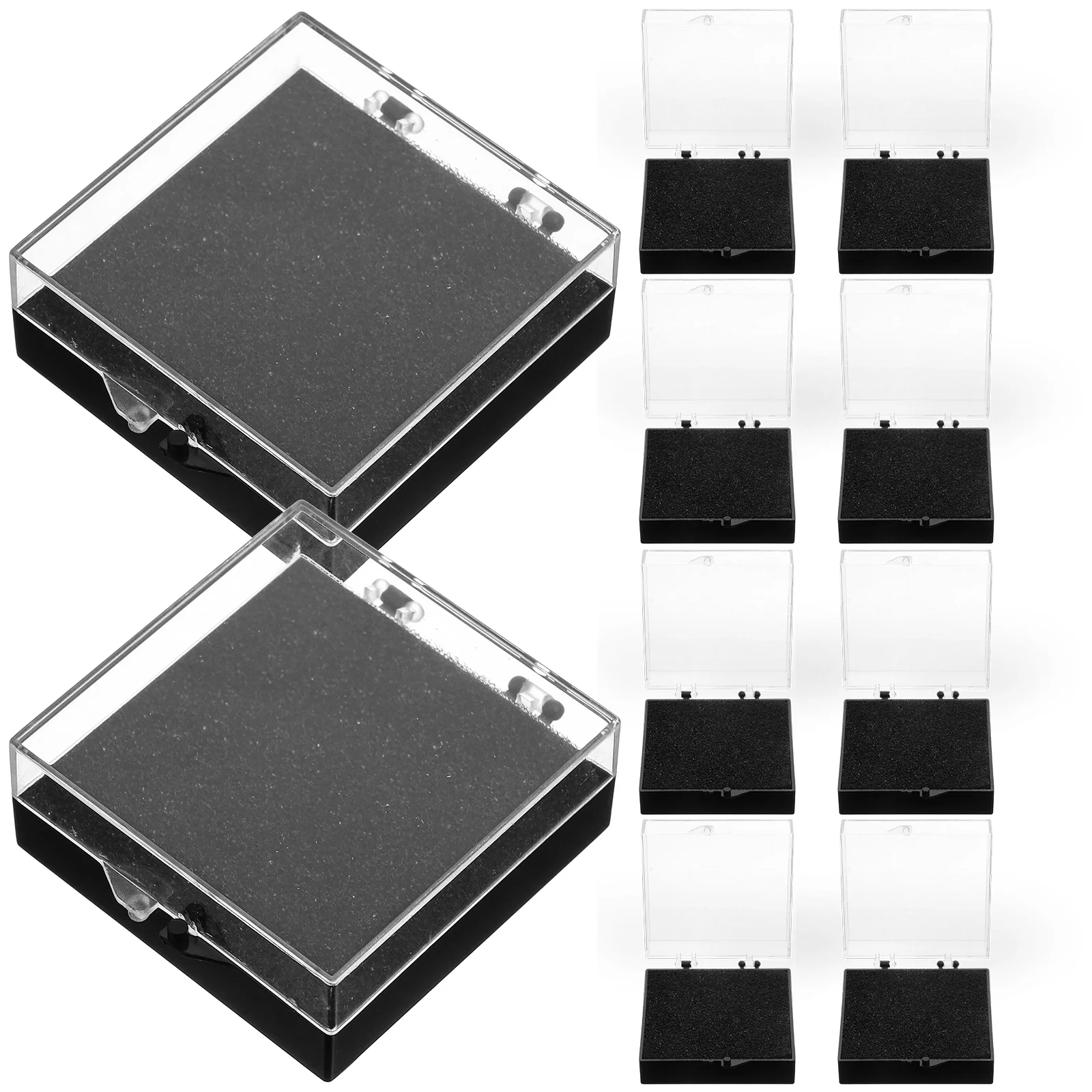 

10pcs Lapel Pin Box Badge Container Jewelry Holder Breastpin Case with Sponge