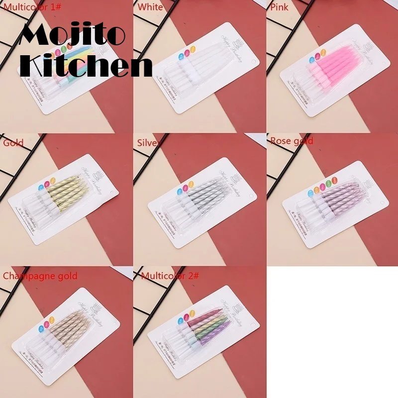 10 шт./компл. цветные свечи для дня рождения с подставкой торта товары