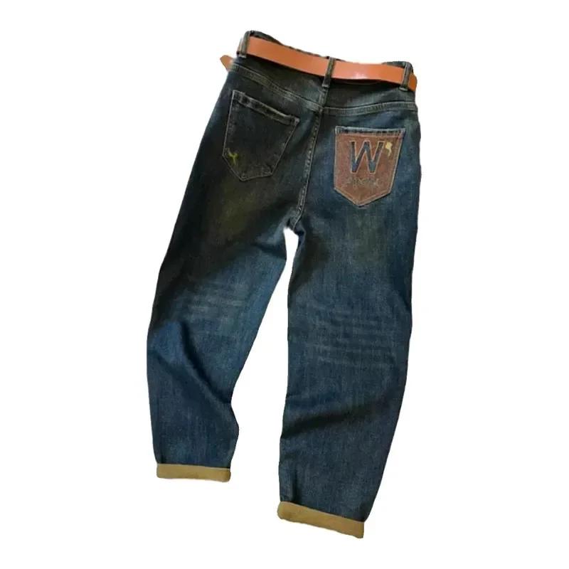 2024 новые модные джинсы с высокой талией женские осенние джинсовые брюки