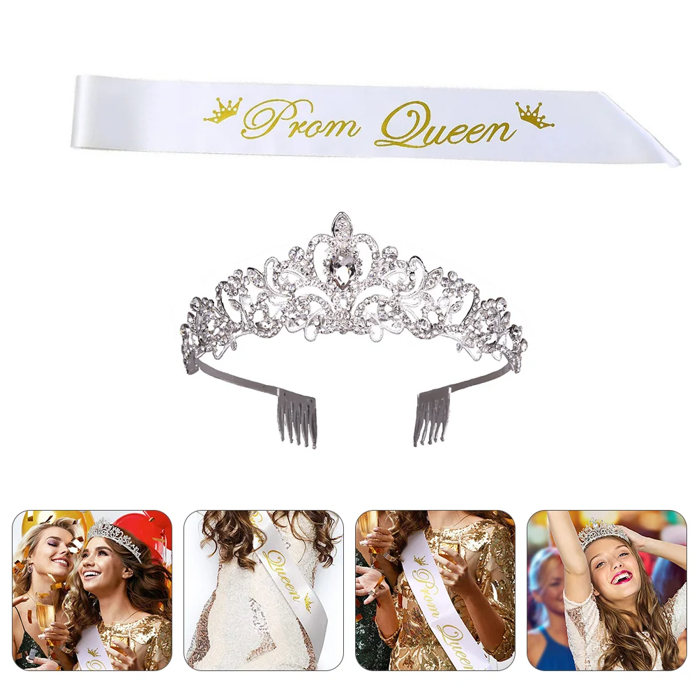 

Crystal Queen Tiara Masquerade Ball Decorations Tiaras Crowns Women Party Tiara Rhinestone Headpiece Satin Scrunchies Women