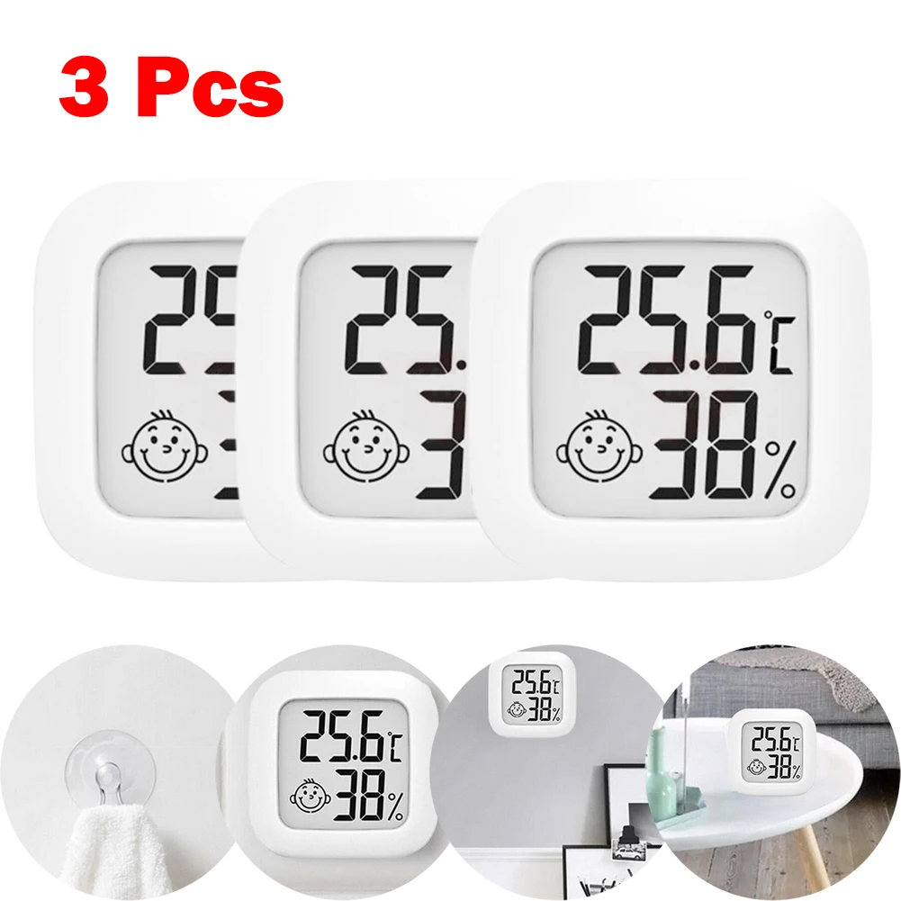 

3x LCD Digital Thermo-Hygrometer Thermometer Temperature Humidity Meter Hygrometer Sensor Meter Household Thermometer Indoor