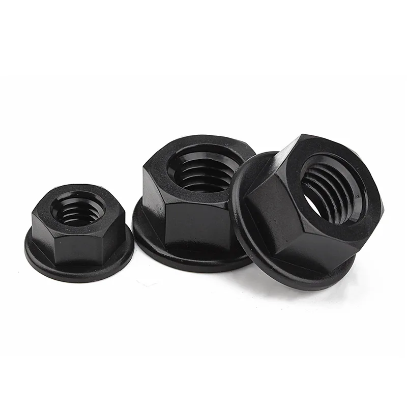 

20/30/50/100 шт. черно-белая нейлоновая шестигранная фланцевая гайка M3 M4 M5 M6 M8 M10 M12 с плоским дном PA66 пластиковая изоляционная нейлоновая фланцевая гайка