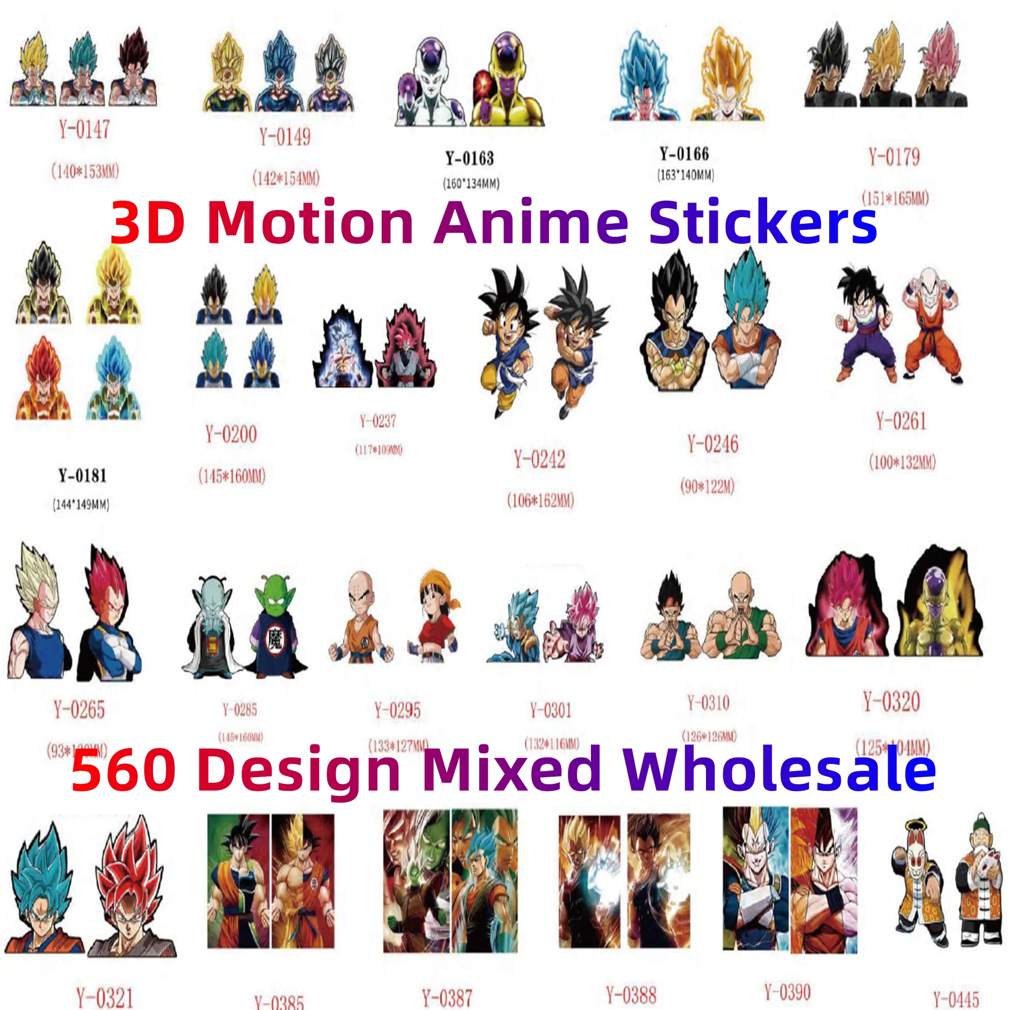 

3d наклейка на движение, s аниме, Dragon Ball Z, автомобильный клей, водонепроницаемый, Peeker, 3D меняющий линзовидный голографический стикер, Goku Vegeta, п...