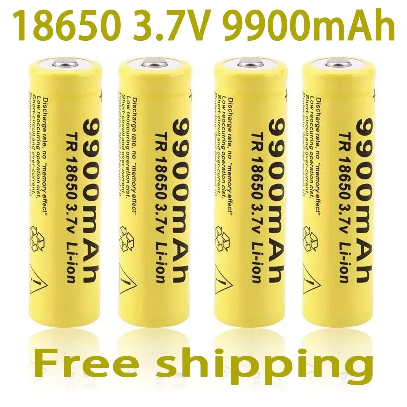 

2-20pcs/Lot 18650 battery 3.7V 9900mAh rechargeable liion battery for Led flashlight Torch batery litio battery+ Free Shipping
