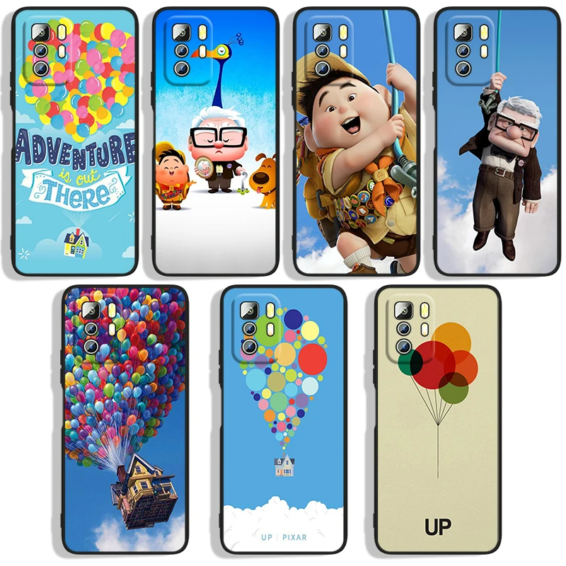 

Disney UP Animation Phone Case For Xiaomi Redmi Note 10 10S 10T 10ProMax 11 11S 11T 11E Lite Pro 5G Black Iuxury Silicone Back