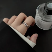 s925 silver ring female fashion simple double layer knot open ring personality temperament index finger ring luxury jewelry