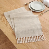 nordic style table runner handmade weave tablecloth household decoration tassel cotton tea table cover coffee table flag