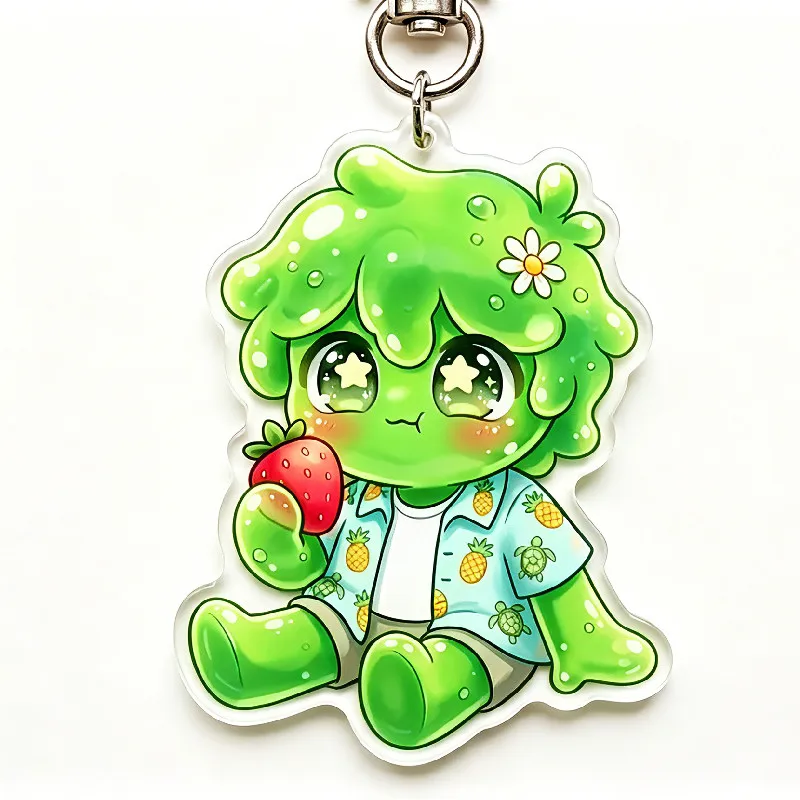 Фото Брелок ARG - Акриловые подвески Avery & D3rlord3 Chibi - Пиксельный арт-кулон ручной работы - Милый зеленый и красный брелок-талисман для рюкзака №5