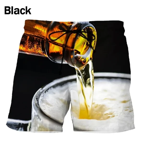 Популярные новые крутые пляжные шорты для пива мужские с 3D принтом модные