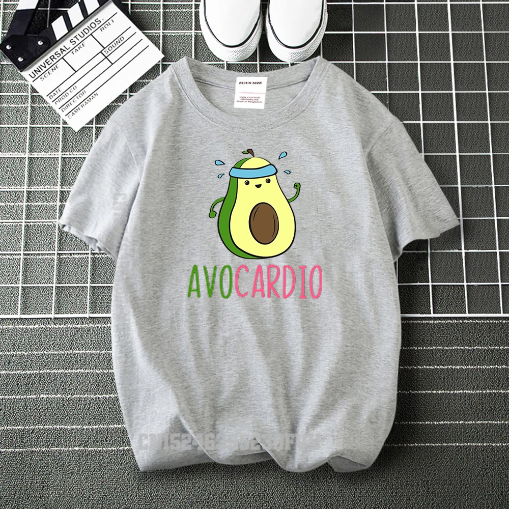 

Avocardio Gym Workout Avocado Avo-Cardio Vintage Anime Kawaii T Shirt Men Unisex Loose Fashion Camisas Hombre Harajuku T-Shirts