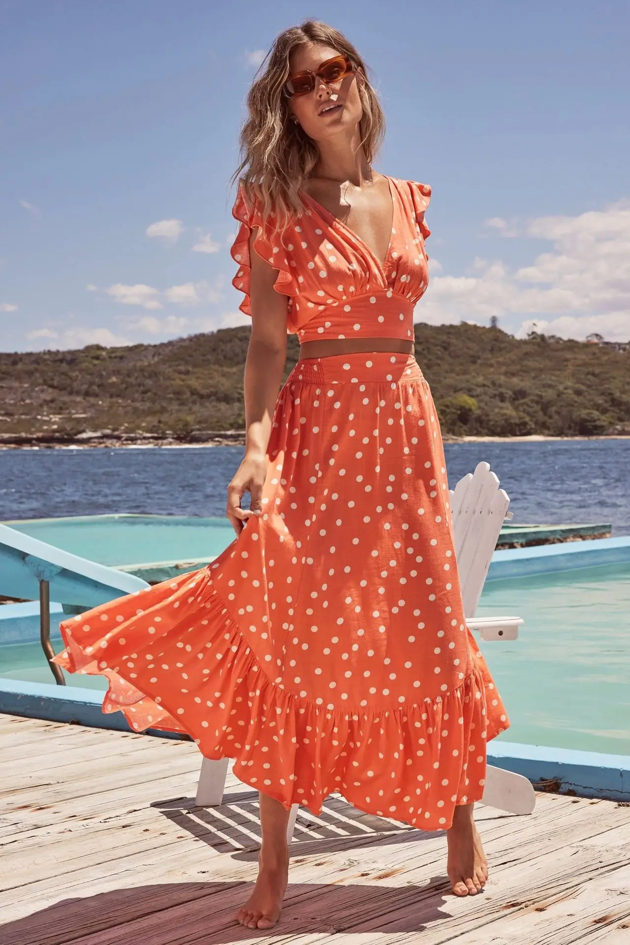 

Wish 2022 Spring And Summer New Fashion Hot Sale Temperament Sexy Low-Cut V-Neck Little Print Dress Women