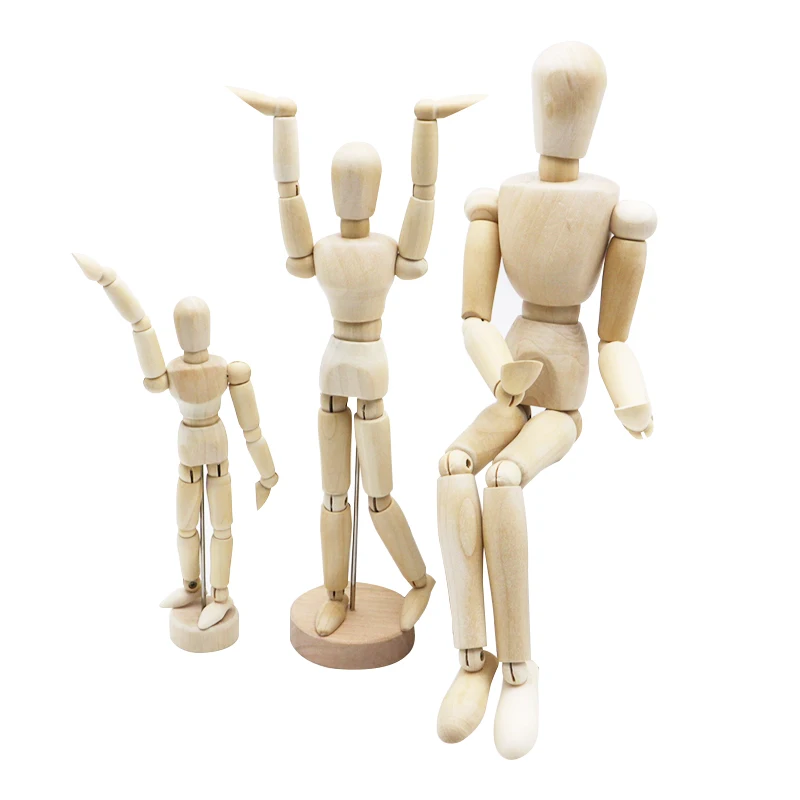 

4.5 5.5 8 inch Artist Movable Limbs Male Wooden Toy Figure Model Mannequin bjd Art Sketch Draw Action Toy Figures For Kids Gifts