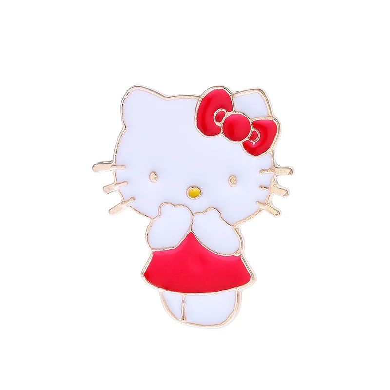 

Glamour Enamel Cute Couple Badge Bowknot Kitten Cartoon Animal Brooches Lapel Pins Jewelry New Gift for Lover Friend
