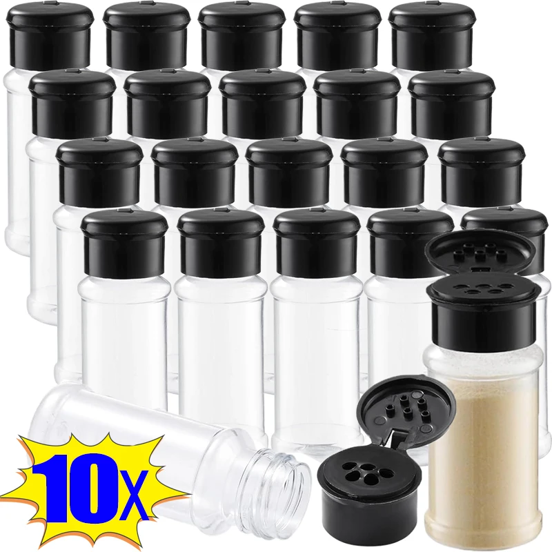100 мл Прозорі банки для приправ Сіль Перець Шейкер Пляшки Банка зберігання спецій