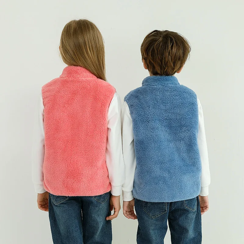 2-18 Years Children Outerwear Jackets Sleeveless Vest Winter Warm Up Boys Girls Thermal Soft Fleece Thick Kids Vest enlarge