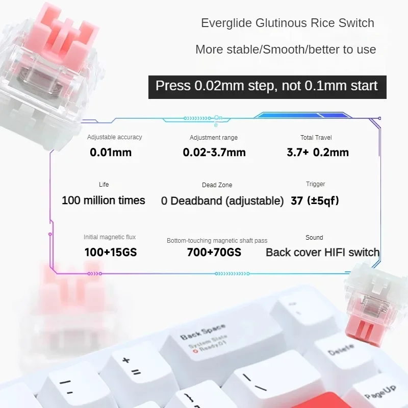 Механическая клавиатура Everglide SU68 с магнитным переключателем проводная низкой