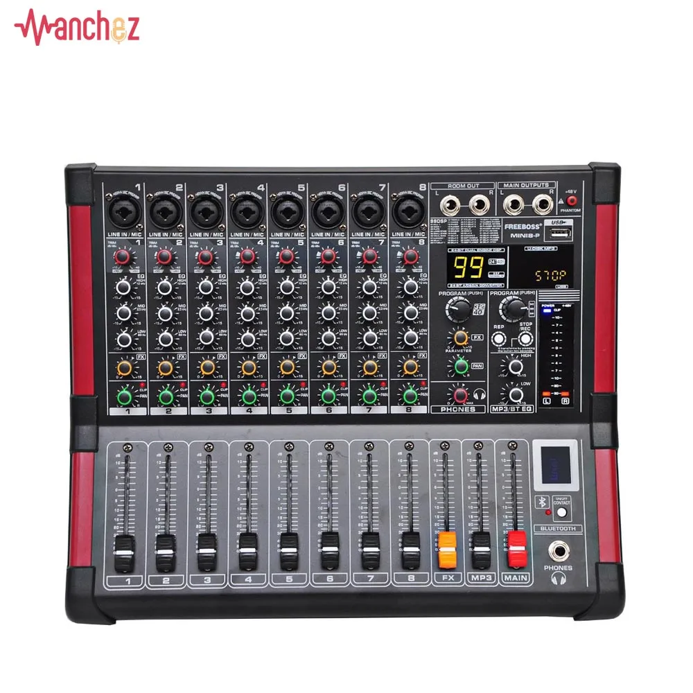

High quality Professional 6 Channel Mixing Console Audio Power Amplifier Mixer