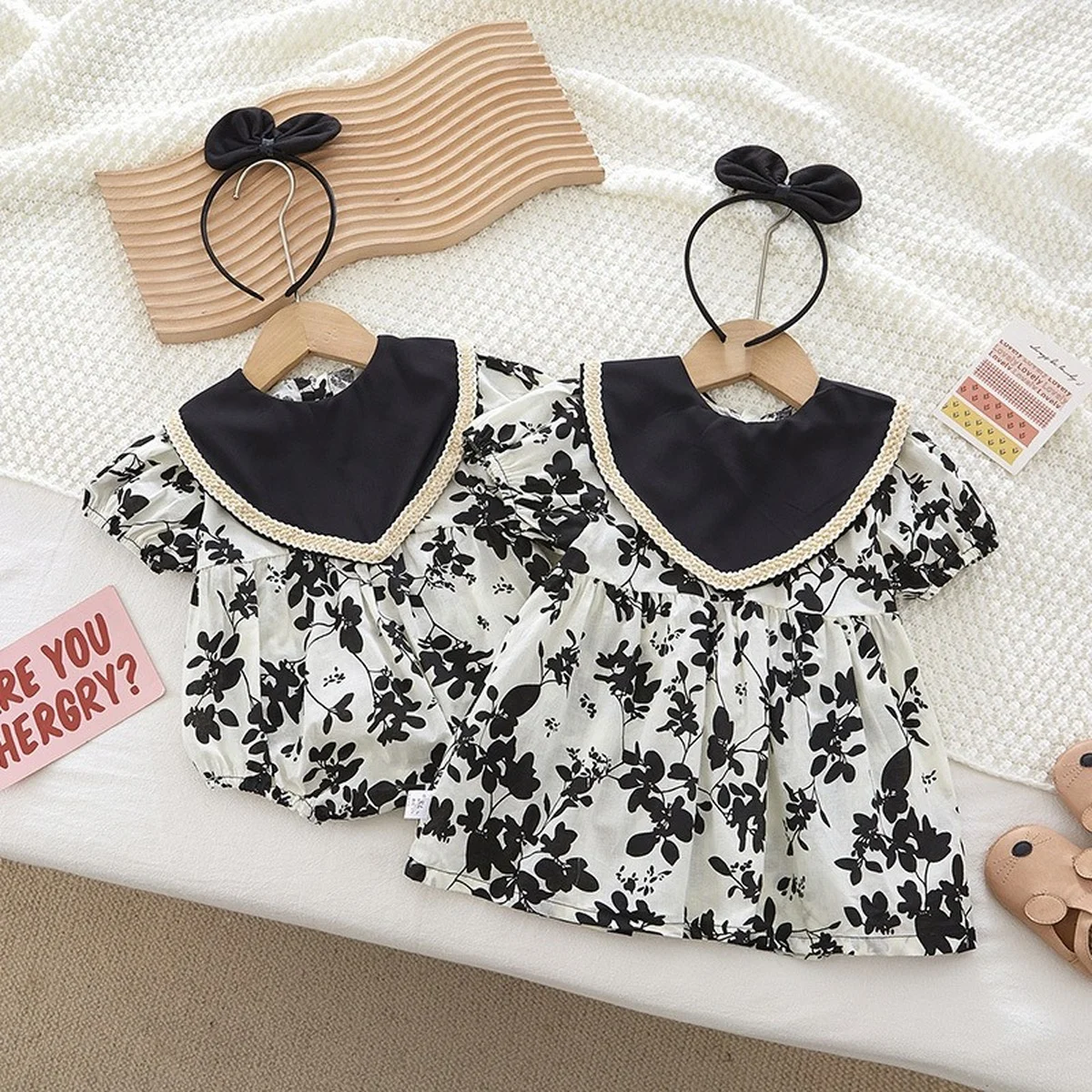 

0-2 Years Old Baby Girl Clothes Summer Short Sleeve Triangle Romper Fashion Baby Girl Dress Princess Skirt Sister Clothes