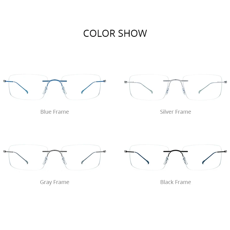 FONEX Titanium Rimless Glasses Frame Men 2023 Square Prescription Frameless Eyeglasses Women Optical Screwless Eyewear F85708 images - 6