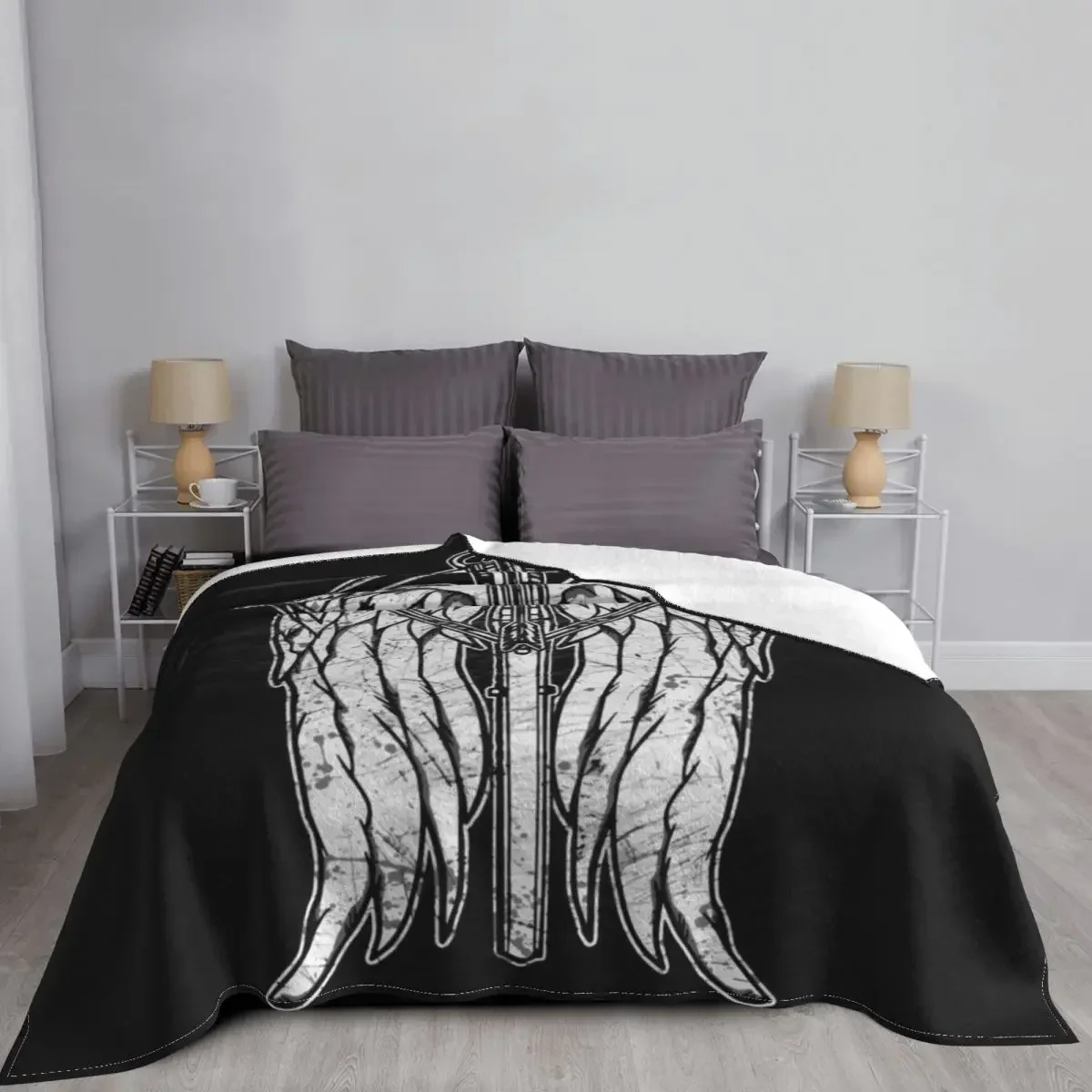 Крылья Ангела и арбалет (грязные) декоративное одеяло для сна одеяла