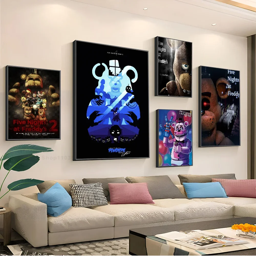 Наклейки Fnaf Five-nights-At-Freddys аниме плакаты декор для игр 1 шт.