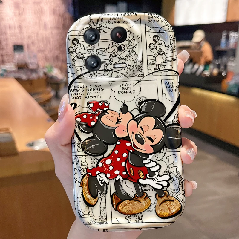 Чехол с волнистыми краями для влюбленных Микки и Минни Xiaomi Mi 13 12 11i 5G Pro Lite POCO X5 X4 X3 X2
