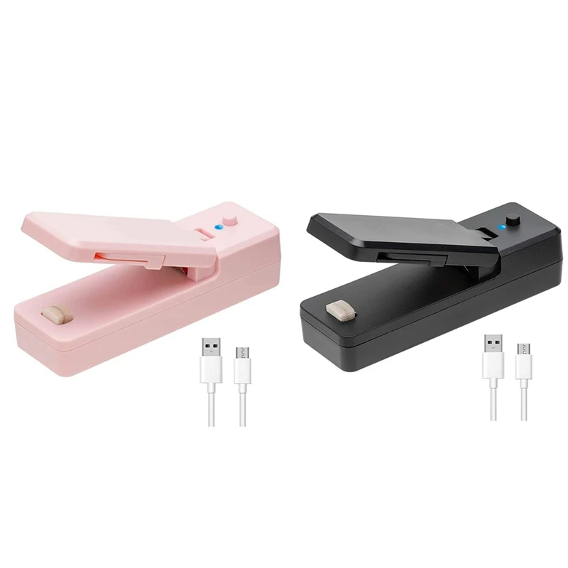 

Mini Bag Sealer-2In1 Portable Rechargeable Handheld Vacuum Heat Sealers &Cutter for Plastic Bag Storage Food