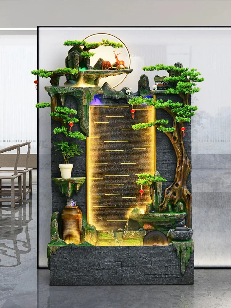 Креативная настенная занавеска для воды фонтан двор ландшафтный пруд рыбы