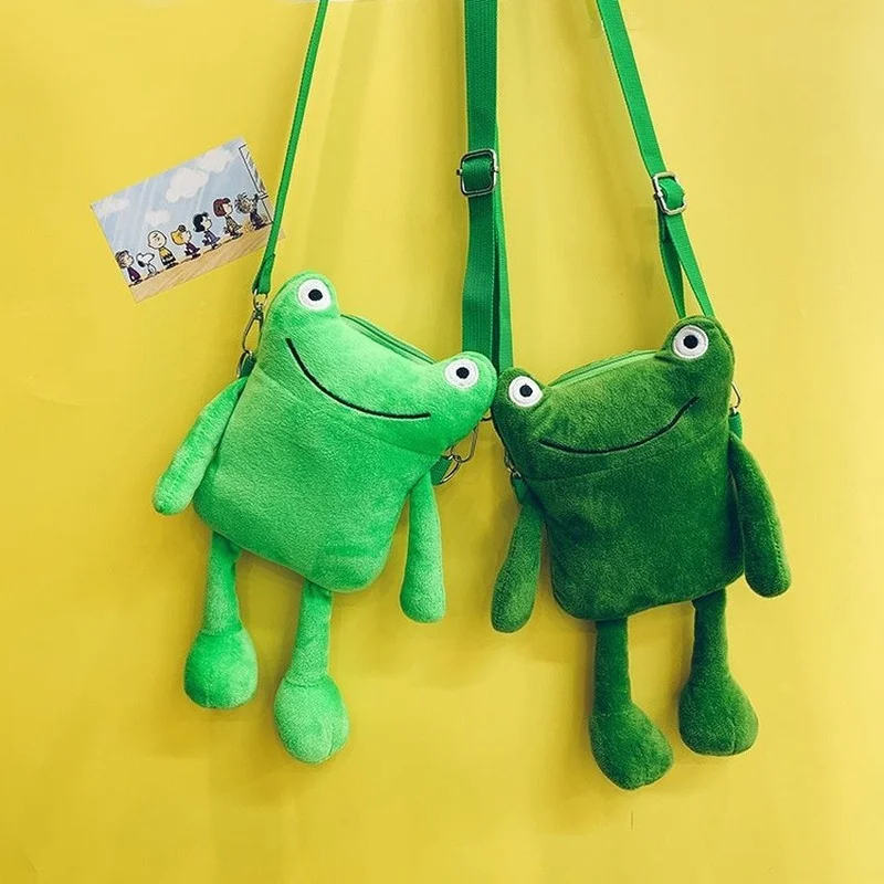 Women Personality Cute Frog Small Doll Bag 2022 New Girl Korean Plush Backpack Bag Female Ins Student Shoulder Messenger Bag