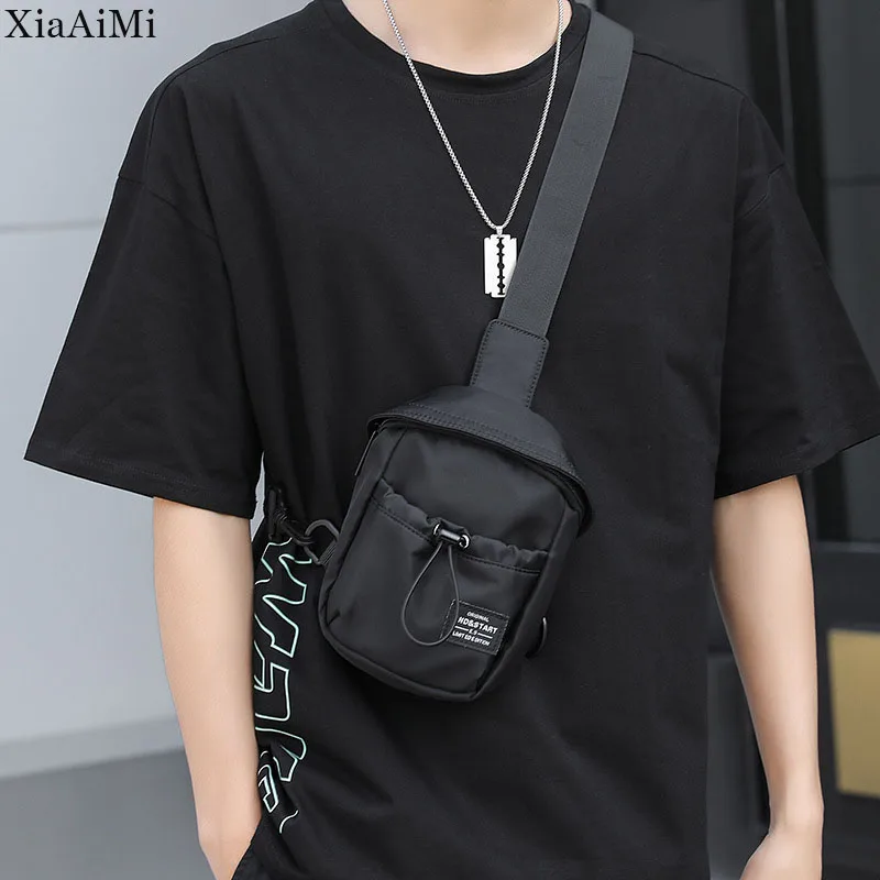 Men's Small Bags Trendy Personalized Lightweight Chest Bags Waterproof Mobile Phone Bags Mini Shoulder Bags Casual Messenger Bag