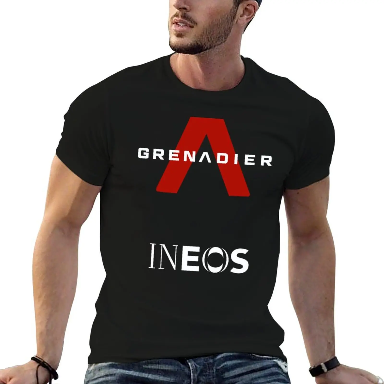 Фото Футболка Ineos Grenadier Cycling Team, мужская футболка из плотного хлопка, мужская футболка с графическим рисунком №1