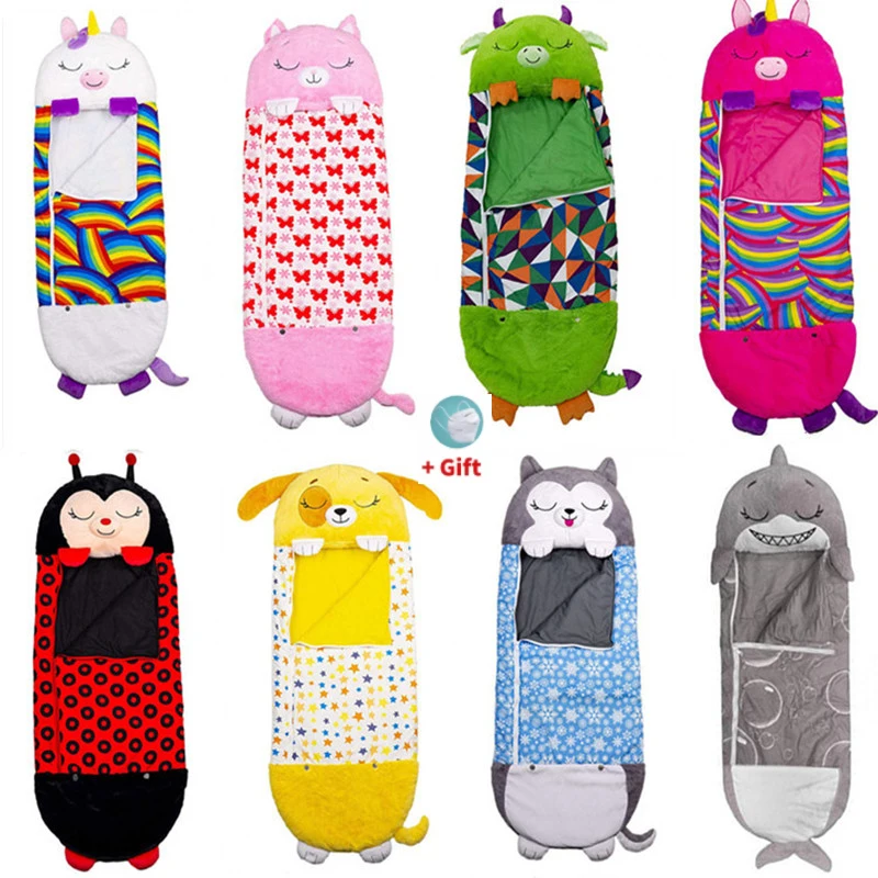 

Children Cartoon Blanket Birthday Gifts Thick 1PC Bedspread On The Bed Baby Sleeping Bag Warm Soft Lazy Play Pillow One-Piece