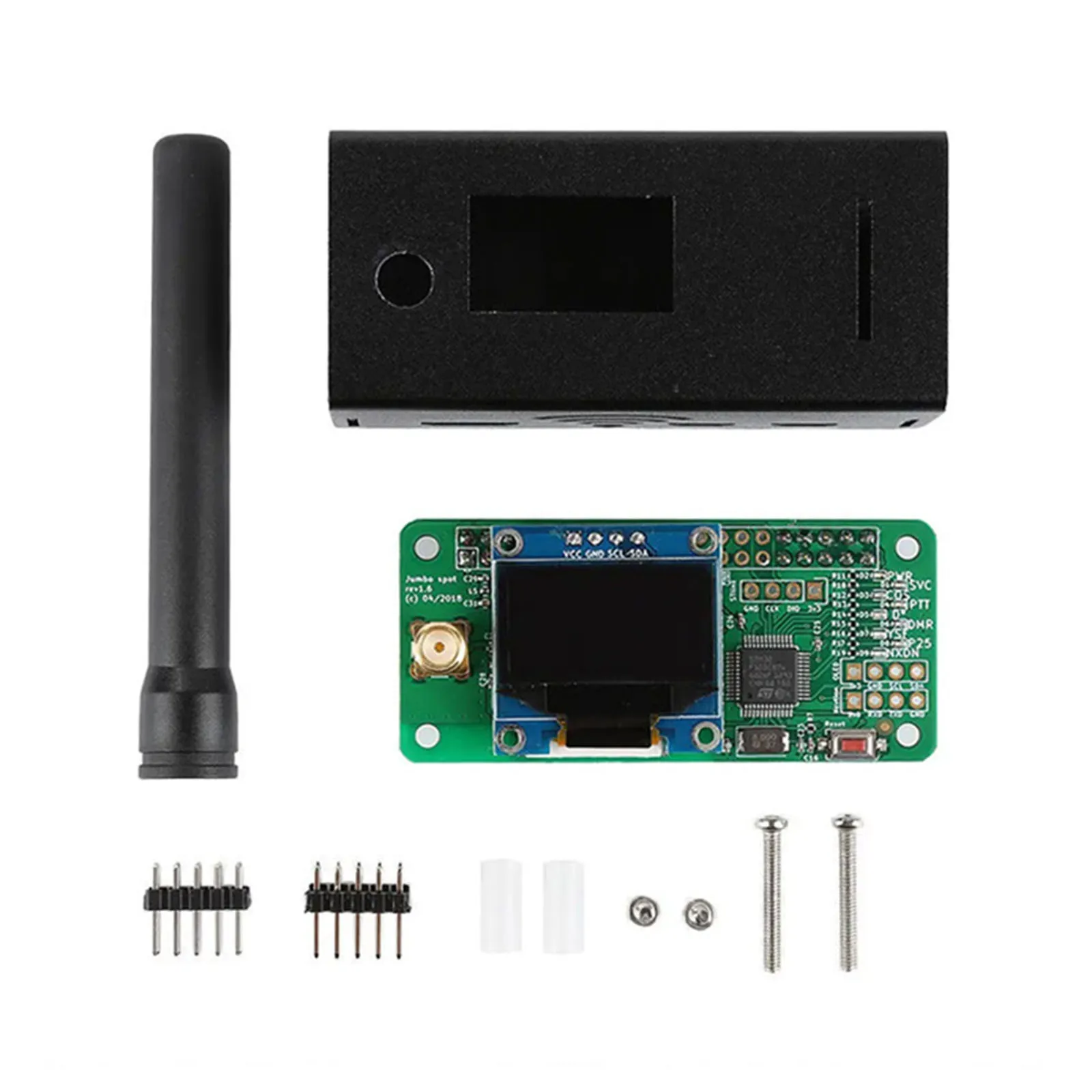 

Latest Jumbospot UHF VHF UV MMDVM Hotspot + OLED Display + Metal Case + Antenna Supports DMR D Star P25 and System Fusion