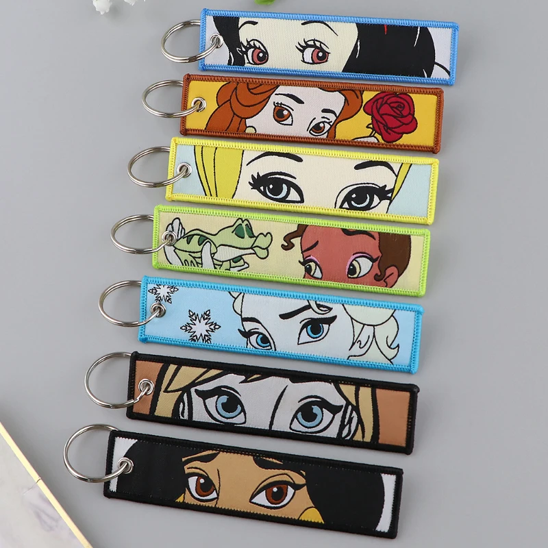 Тканевый брелок для ключей из мультфильма Принцесса Белль Ариэль Золушка Эльза