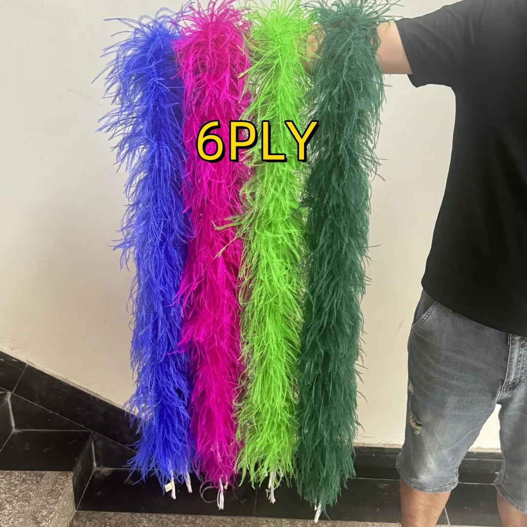 6-слойная шаль из натурального страусиного пера пушистая декоративная боа для